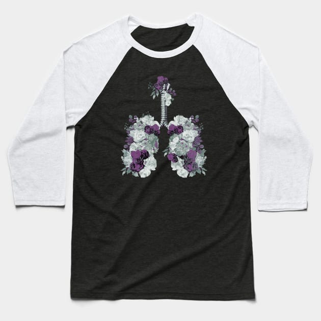 Lung Anatomy / Cancer Awareness 12 Baseball T-Shirt by Collagedream